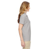 Devon & Jones Women's Silver Pima Pique Short-Sleeve Y-Collar Polo