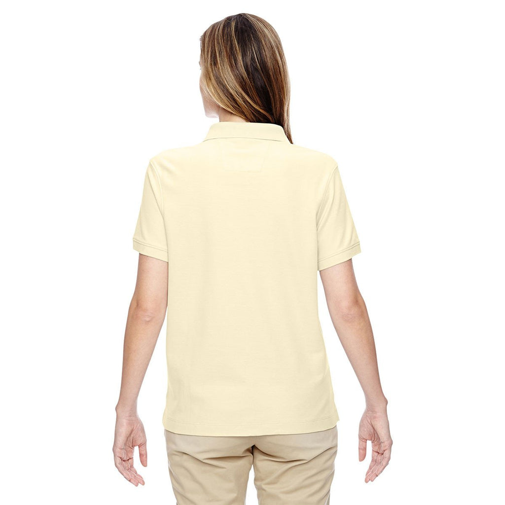 Devon & Jones Women's Transparent Yellow Pima Pique Short-Sleeve Y-Collar Polo