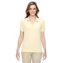 Devon & Jones Women's Transparent Yellow Pima Pique Short-Sleeve Y-Collar Polo