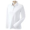 Devon & Jones Women's White Pima Pique Long-Sleeve Polo