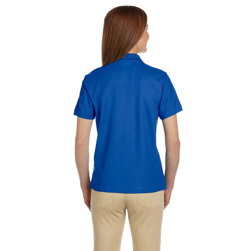 Devon & Jones Women's French Blue Pima Pique Short-Sleeve Polo