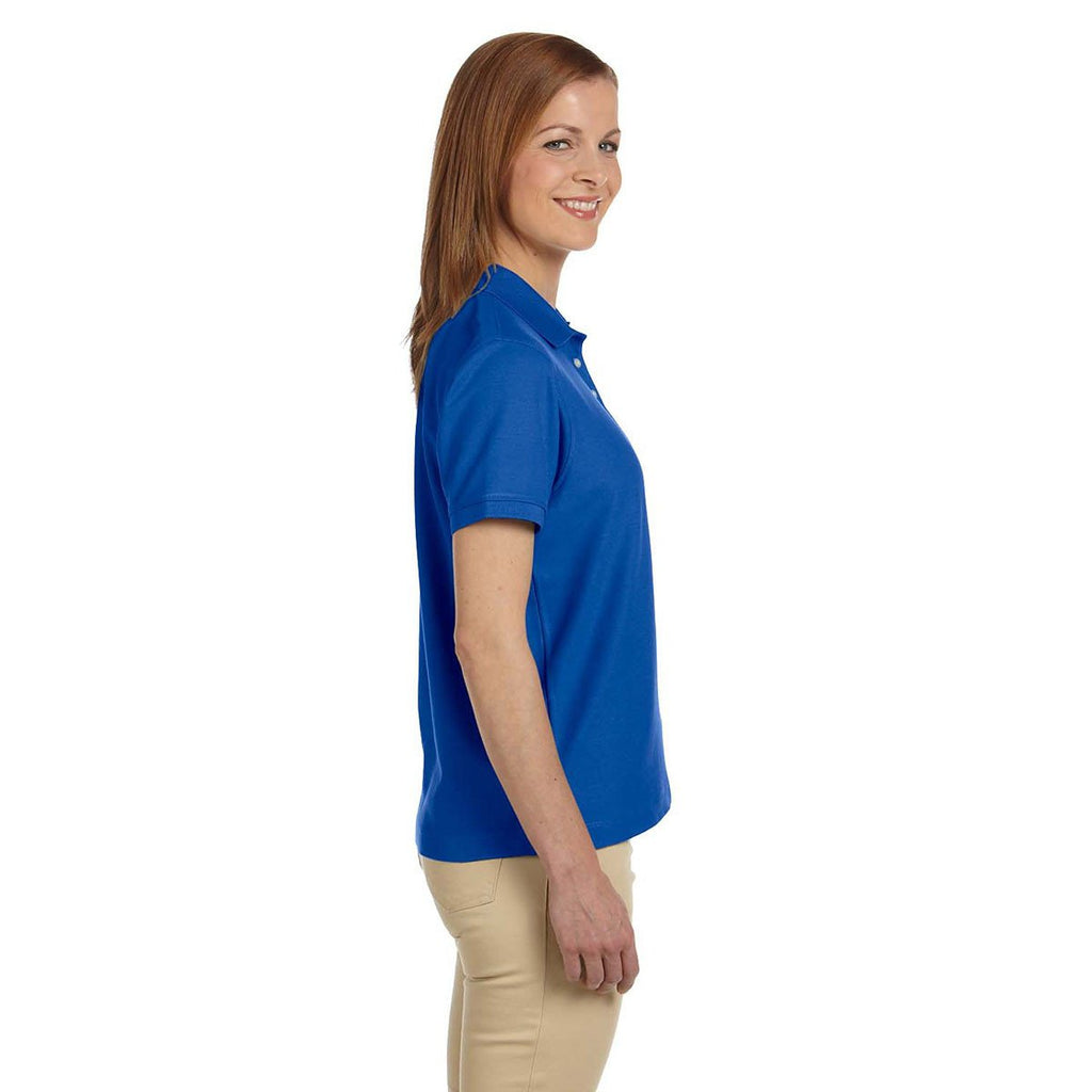 Devon & Jones Women's French Blue Pima Pique Short-Sleeve Polo