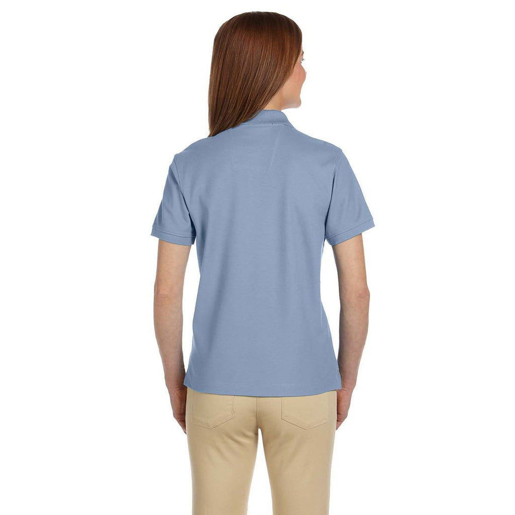Devon & Jones Women's Slate Blue Pima Pique Short-Sleeve Polo