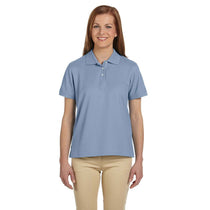 Devon & Jones Women's Slate Blue Pima Pique Short-Sleeve Polo