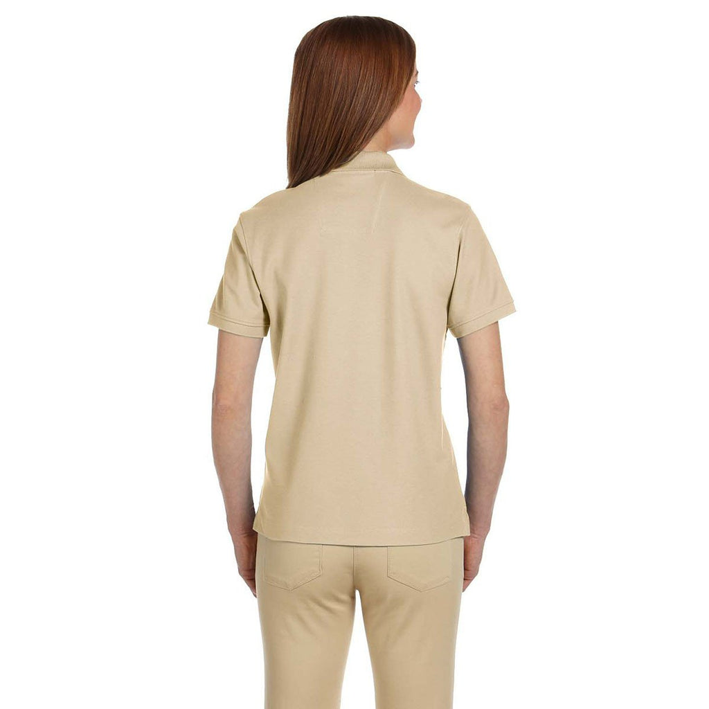 Devon & Jones Women's Stone Pima Pique Short-Sleeve Polo