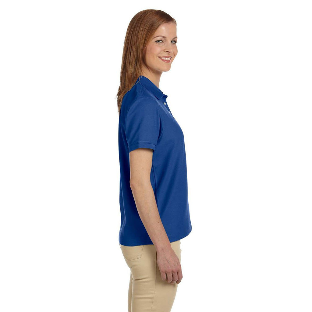 Devon & Jones Women's True Royal Pima Pique Short-Sleeve Polo