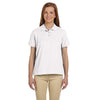 Devon & Jones Women's White Pima Pique Short-Sleeve Polo