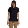 Devon & Jones Women's Black/White Pima Pique Short-Sleeve Tipped Polo