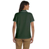 Devon & Jones Women's Forest/White Pima Pique Short-Sleeve Tipped Polo