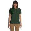 Devon & Jones Women's Forest/White Pima Pique Short-Sleeve Tipped Polo