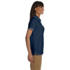 Devon & Jones Women's Navy/White Pima Pique Short-Sleeve Tipped Polo