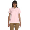 Devon & Jones Women's Pink/White Pima Pique Short-Sleeve Tipped Polo