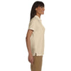Devon & Jones Women's Stone/White Pima Pique Short-Sleeve Tipped Polo