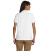 Devon & Jones Women's White/Navy Pima Pique Short-Sleeve Tipped Polo