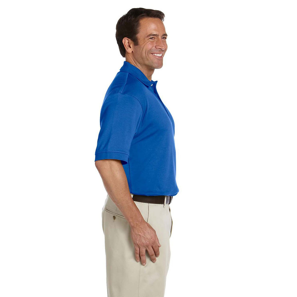 Devon & Jones Men's French Blue Solid Perfect Pima Interlock Polo