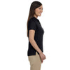 Devon & Jones Women's Black Solid Perfect Pima Interlock Polo