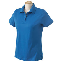Devon & Jones Women's French Blue Solid Perfect Pima Interlock Polo