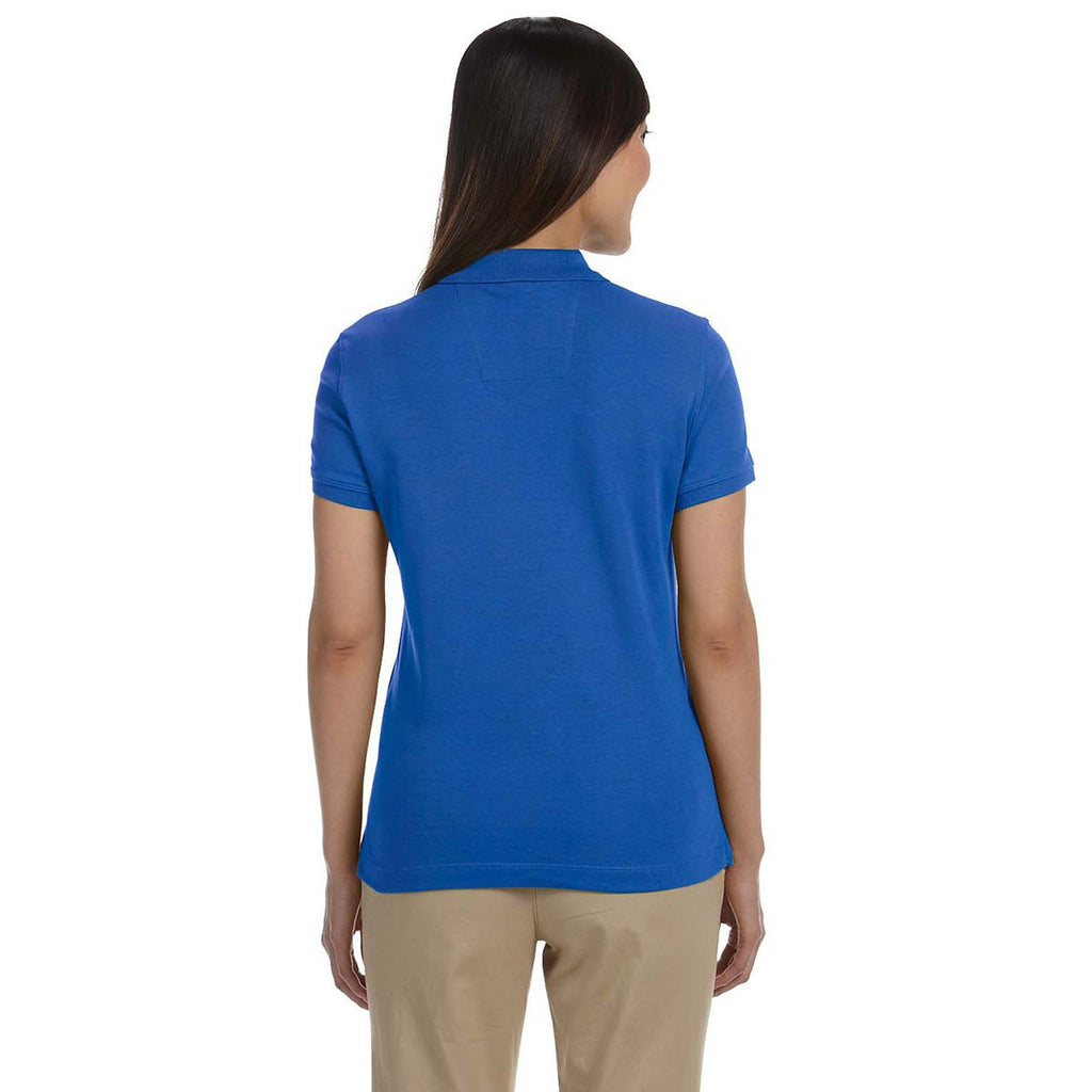 Devon & Jones Women's French Blue Solid Perfect Pima Interlock Polo