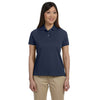 Devon & Jones Women's Navy Solid Perfect Pima Interlock Polo