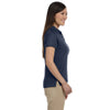Devon & Jones Women's Navy Solid Perfect Pima Interlock Polo