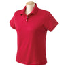 Devon & Jones Women's Red Solid Perfect Pima Interlock Polo