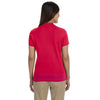 Devon & Jones Women's Red Solid Perfect Pima Interlock Polo