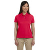 Devon & Jones Women's Red Solid Perfect Pima Interlock Polo