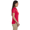 Devon & Jones Women's Red Solid Perfect Pima Interlock Polo