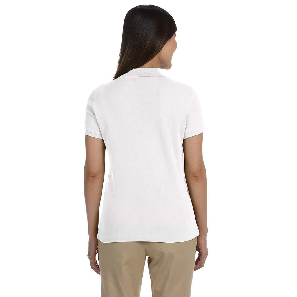 Devon & Jones Women's White Solid Perfect Pima Interlock Polo
