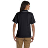 Devon & Jones Women's Black/White Tipped Perfect Pima Interlock Polo