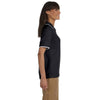 Devon & Jones Women's Black/White Tipped Perfect Pima Interlock Polo