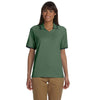 Devon & Jones Women's Dill/Navy Tipped Perfect Pima Interlock Polo