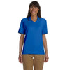 Devon & Jones Women's French Blue/Navy Tipped Perfect Pima Interlock Polo