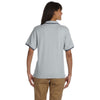 Devon & Jones Women's Grey Heather/Navy Tipped Perfect Pima Interlock Polo