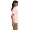 Devon & Jones Women's Pink/White Tipped Perfect Pima Interlock Polo