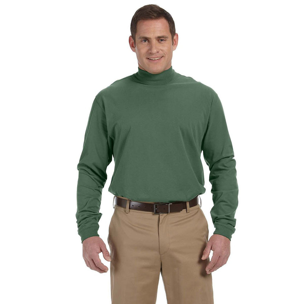 Devon & Jones Men's Dill Sueded Cotton Jersey Mock Turtleneck