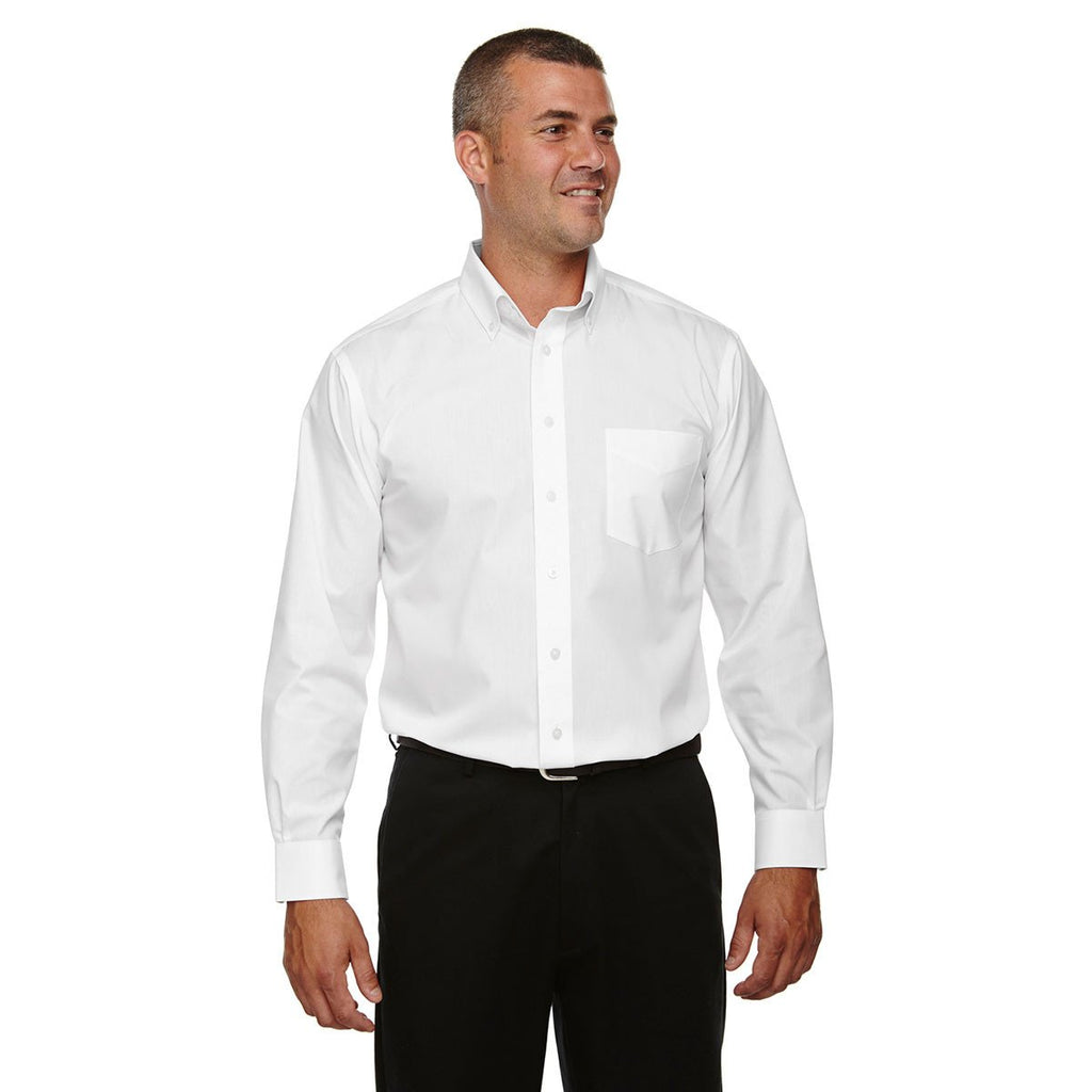 Devon & Jones Men's White Crown Collection Solid Broadcloth
