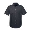 Devon & Jones Men's Black Crown Collection Solid Broadcloth Short-Sleeve Shirt