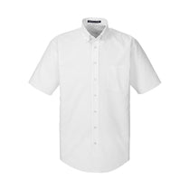Devon & Jones Men's White Crown Collection Solid Broadcloth Short-Sleeve Shirt