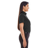 Devon & Jones Women's Black Crown Collection Solid Broadcloth Short-Sleeve Shirt
