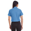 Devon & Jones Women's French Blue Crown Collection Solid Broadcloth Short-Sleeve Shirt
