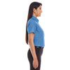 Devon & Jones Women's French Blue Crown Collection Solid Broadcloth Short-Sleeve Shirt
