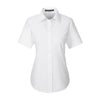 Devon & Jones Women's White Crown Collection Solid Broadcloth Short-Sleeve Shirt