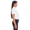 Devon & Jones Women's White Crown Collection Solid Broadcloth Short-Sleeve Shirt