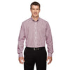 Devon & Jones Men's Burgundy Crown Collection Banker Stripe
