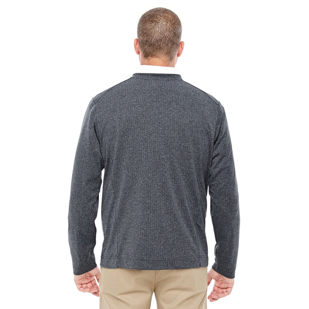 Devon & Jones Men's Dark Grey Heather Fairfield Herringbone V-Neck Pullover