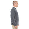 Devon & Jones Men's Dark Grey Heather Fairfield Herringbone V-Neck Pullover