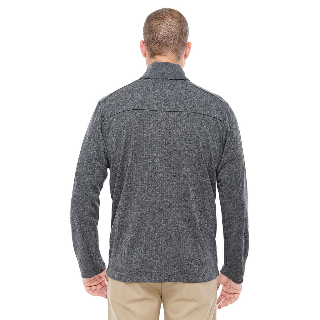 Devon & Jones Men's Dark Grey Heather Fairfield Herringbone Full-Zip Jacket