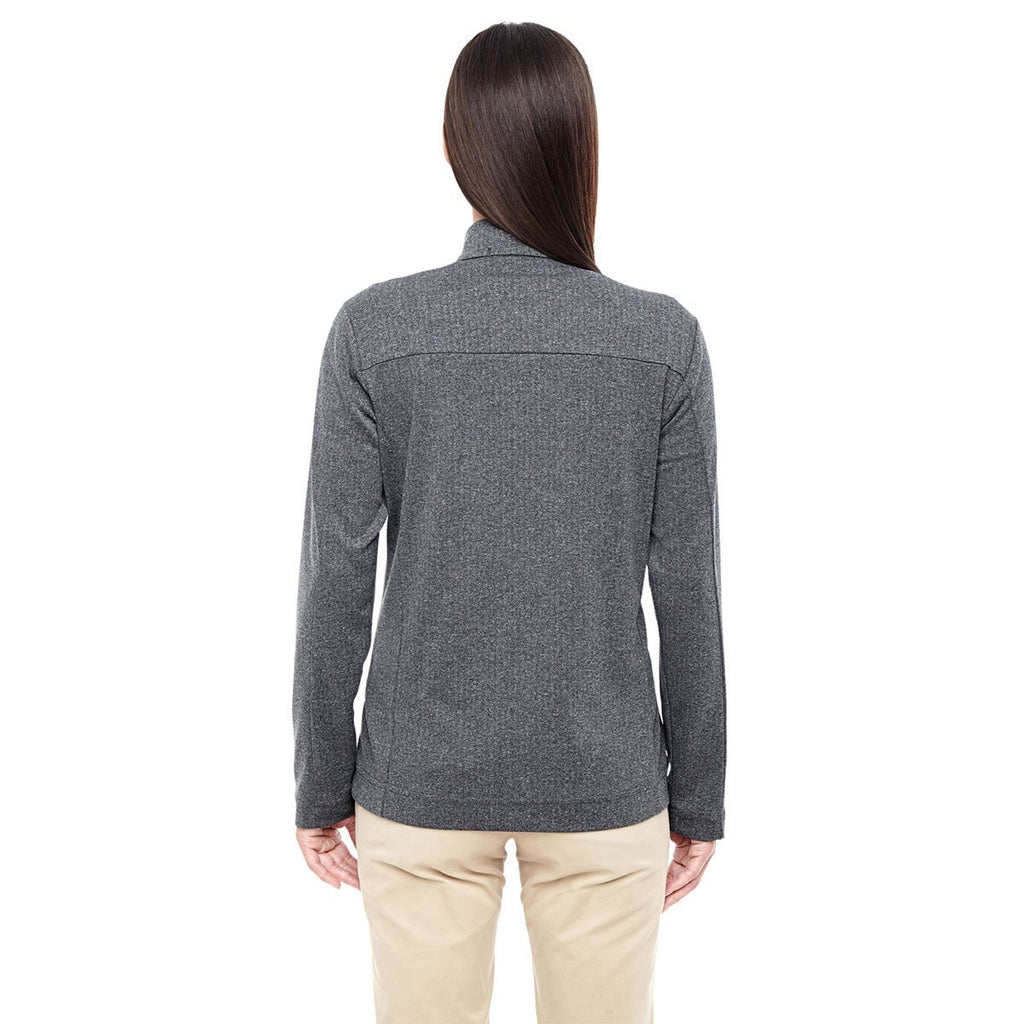 Devon & Jones Women's Dark Grey Heather Fairfield Herringbone Full-Zip Jacket