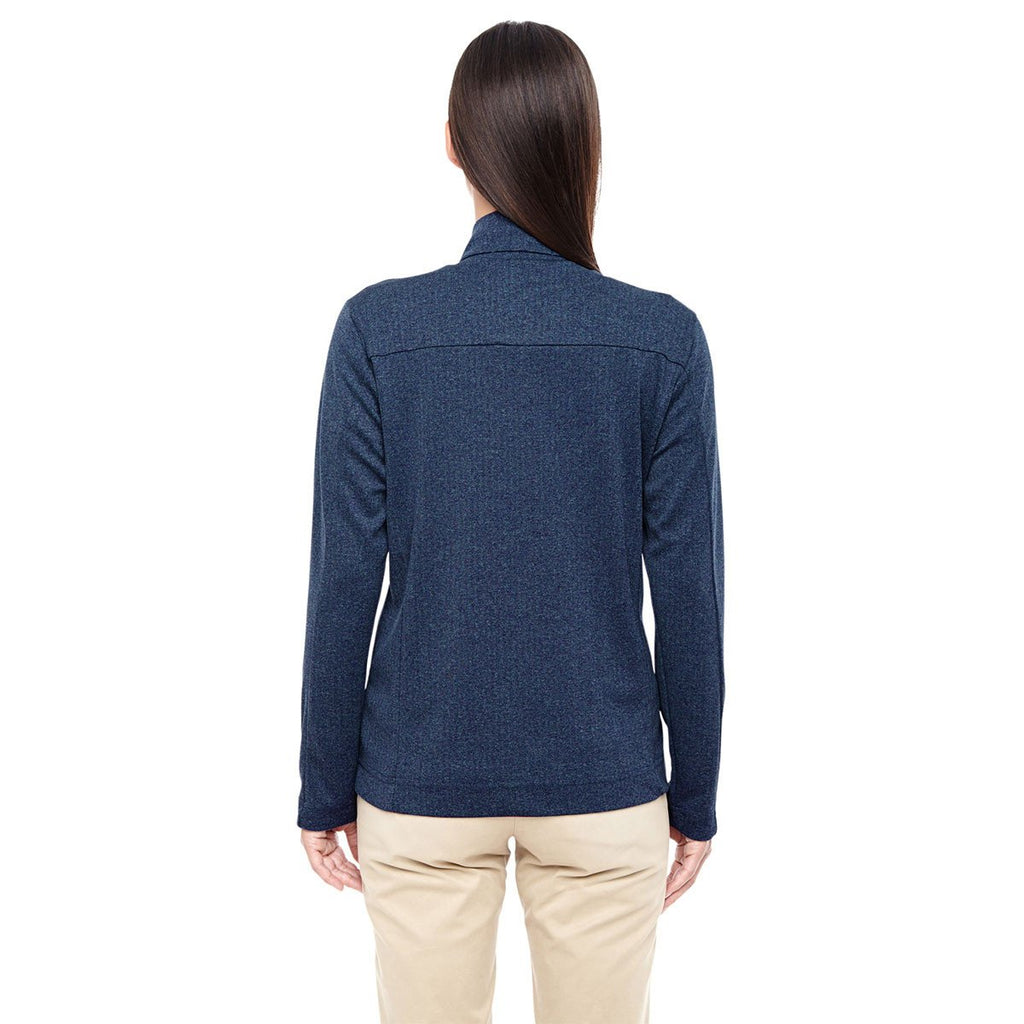 Devon & Jones Women's Navy Heather Fairfield Herringbone Full-Zip Jacket